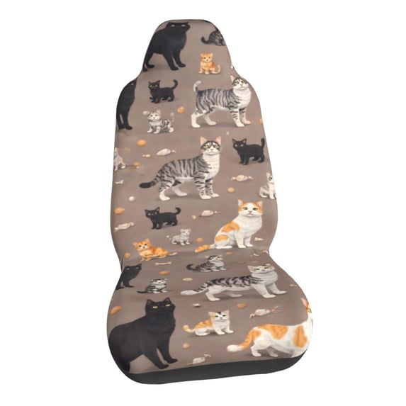 Cat Pattern Car Seat Covers Stretch Car Seat Protectors Universal Fit