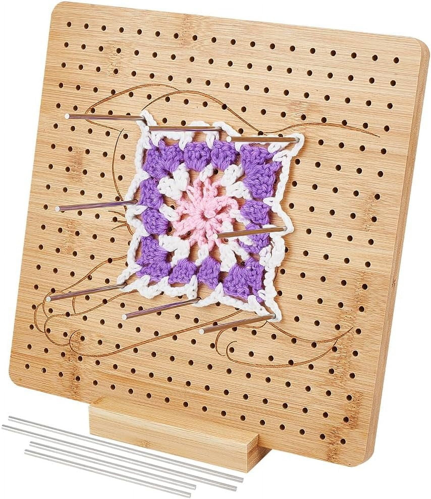 Cat Pattern Crochet Blocking Board 9.8x9.8inch Wooden Blocking Mat with ...