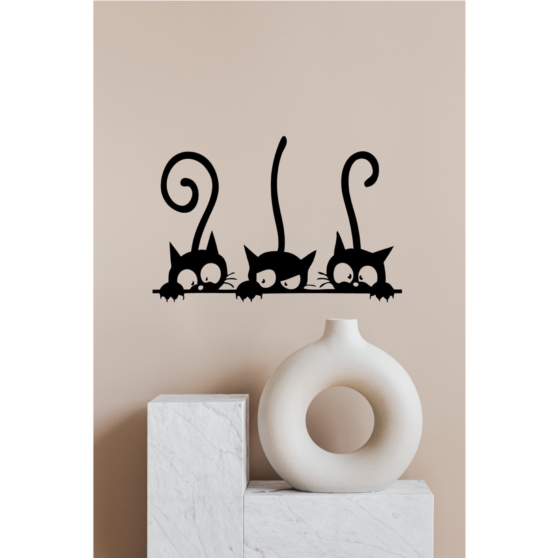Cat Pattern Vinyl Wall Decal - Removable Peel & Stick Inspirational ...