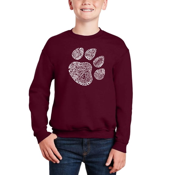 Cat Paw - Boy's Word Art Crewneck Sweatshirt