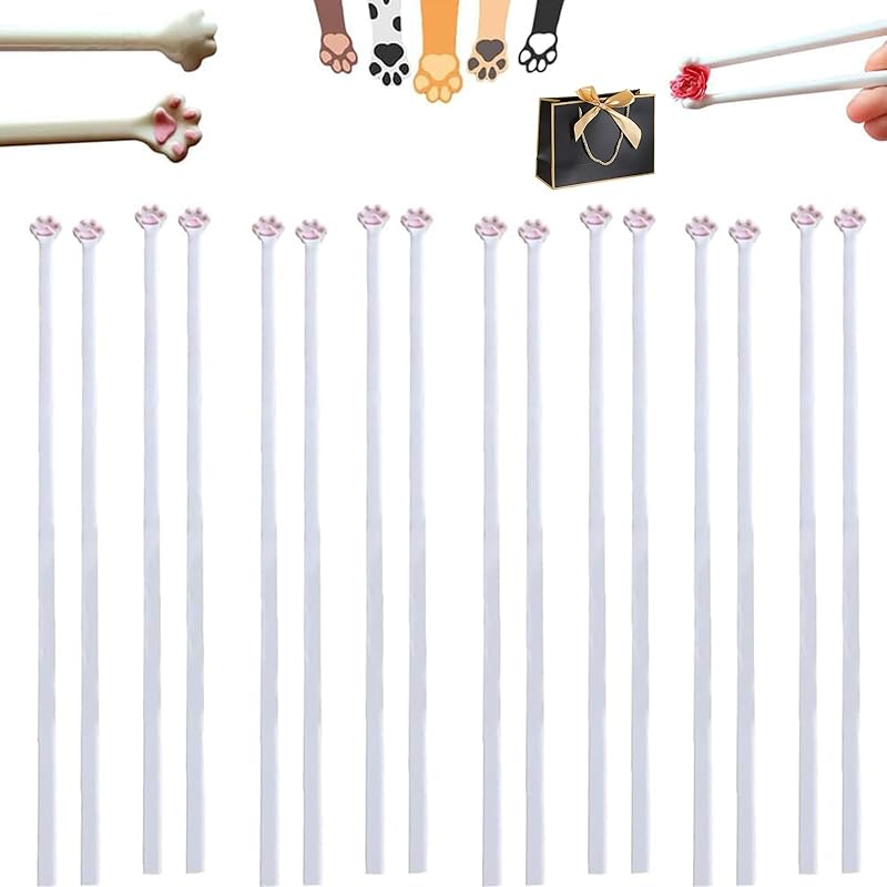3 Paia Bacchette Con Zampe Di Gatto - Design Antiscivolo, Riutilizzabili, Per Sushi E Noodles, Regalo Amanti Gatti - 2