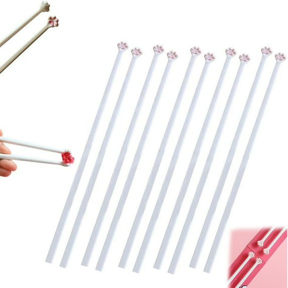 Cat Paw Chopsticks, Reusable Meowgicchopsticks, Durable and Convenient, 2025 New Cute & Unique Pink Paw Prints Non-Slip Chopsticks Gift for Cat Lovers
