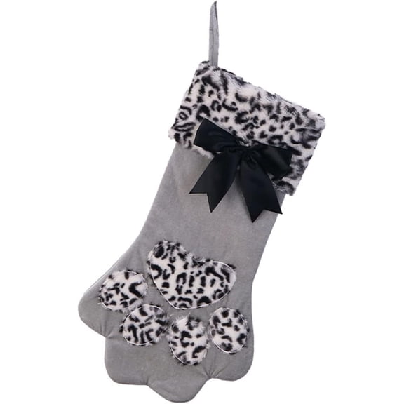4pcs/1pcs Cat Paw Christmas Stockings,White Christmas Paw Stockings,Socks Bags Xmas Tree Ornaments Decoration,Pet Dog Cat Paw Stocking Hang Bags for Home Holiday Xmas Party Decorations