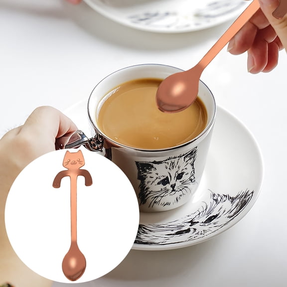 Cat Paw Coffee Spoon Set, Stainless Steel Hanging Tea Spoon for Mugs, Cute Sugar Stirring Spoon for Coffee, Dessert & Beverages, Dishwasher Safe Clearance!