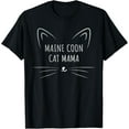 thumbnail image 1 of Cat Paw Design - Maine Coon Cat Mama T-Shirt men and women can wear, black, white, gifts, 1 of 4