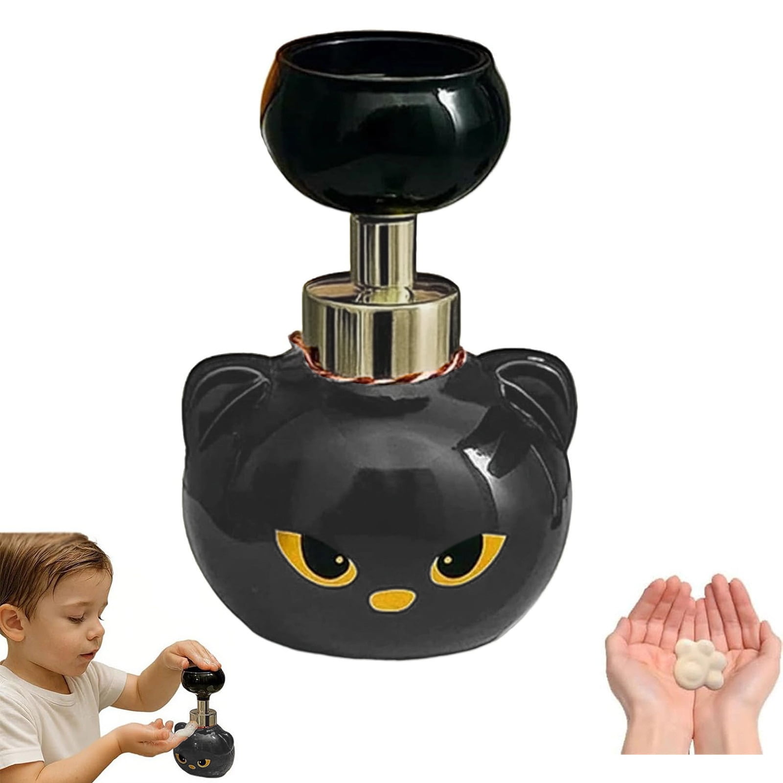 Distributeur De Savon Mousse En Forme De Patte De Chat – Crée Des Bulles En Forme De Patte – Amusant Pour Salle De Bain, Cuisine