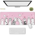 thumbnail image 1 of Cat Paw Gaming Mouse Pad for Desk, Extended Large Kawaii Cherry Blossom Mouse Pad, Pink Mousepad XL, Cute Sakura Mouse Pad Anime, Long Big Mouse Mat, Kawaii Decor Stuff Accessories, 31.5 X 11.8 Inch, 1 of 5