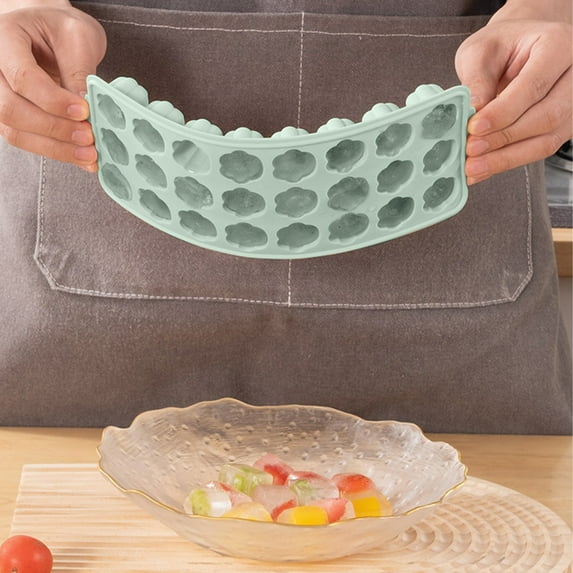 Cat Paw Ice Cubes Tray | Silicone Ice Mold with Lid for Refrigerator | Easy Demold Homemade Ice Maker | Stackable Space Saving Design | Blue, Pink, Green Color Options | Kitchen & Home Bar Accessory