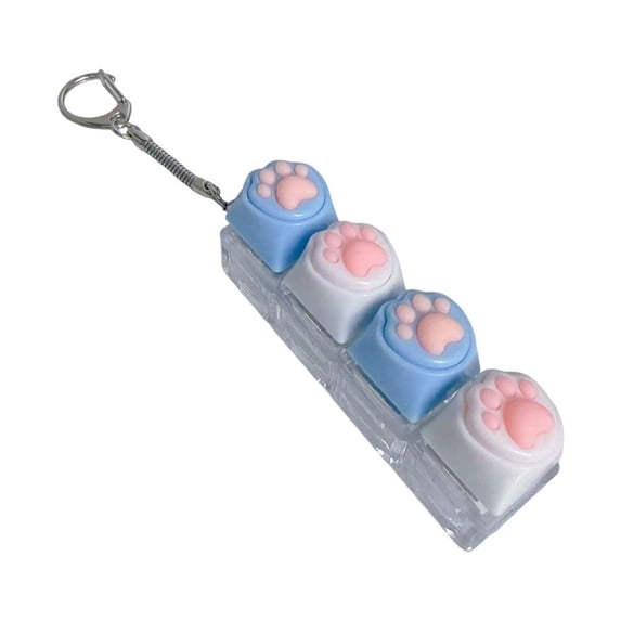 Cat Paw Keyboard Fidget Keychain Clicker Toy Portable Keychain Accessory for Stress Relief Desk Travel Use