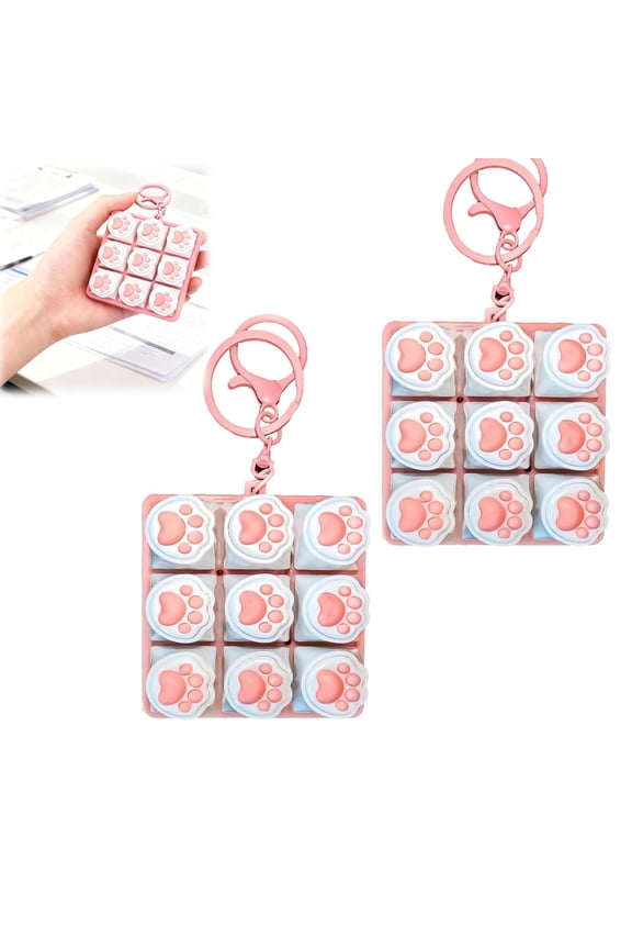 Cat Paw Keyboard Fidget Keychain, Sound Keyboard Fidget Clicker for Adults, Clicky Keycap Clicker Keychain for Office Meeting Stress Relief & Anxiety