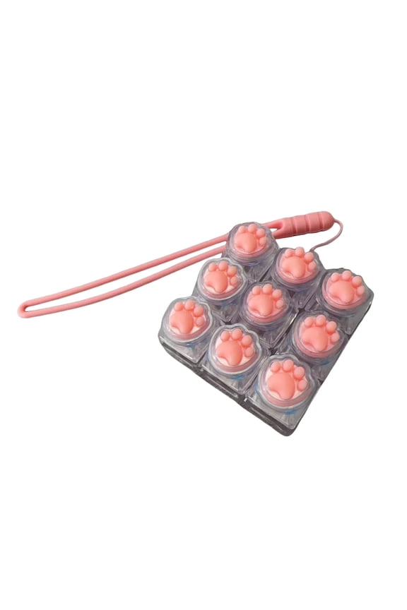 Cat Paw Keyboard Fidget Toys for Adults Clicky Keycap Clicker Keychain for Autism ASMR Work Stress Relief ADHD (Slient Version) With Light - Color 3