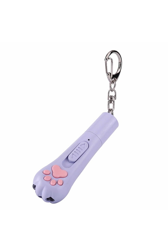 Cat Paw LED Flashlight, USB Rechargeable, Portable Keychain Design with 3 Light Ports, Pink/White