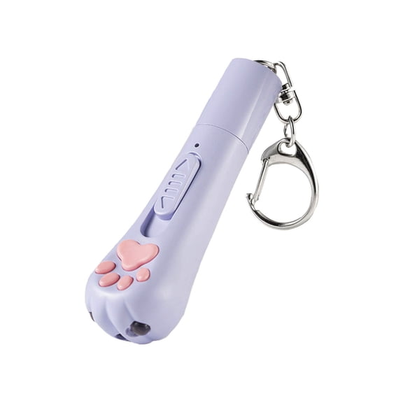 Cat Paw Laser Pointer Cat Toy, Light Purple Interactive LED Light Chaser Wand for Cats Kitten Play