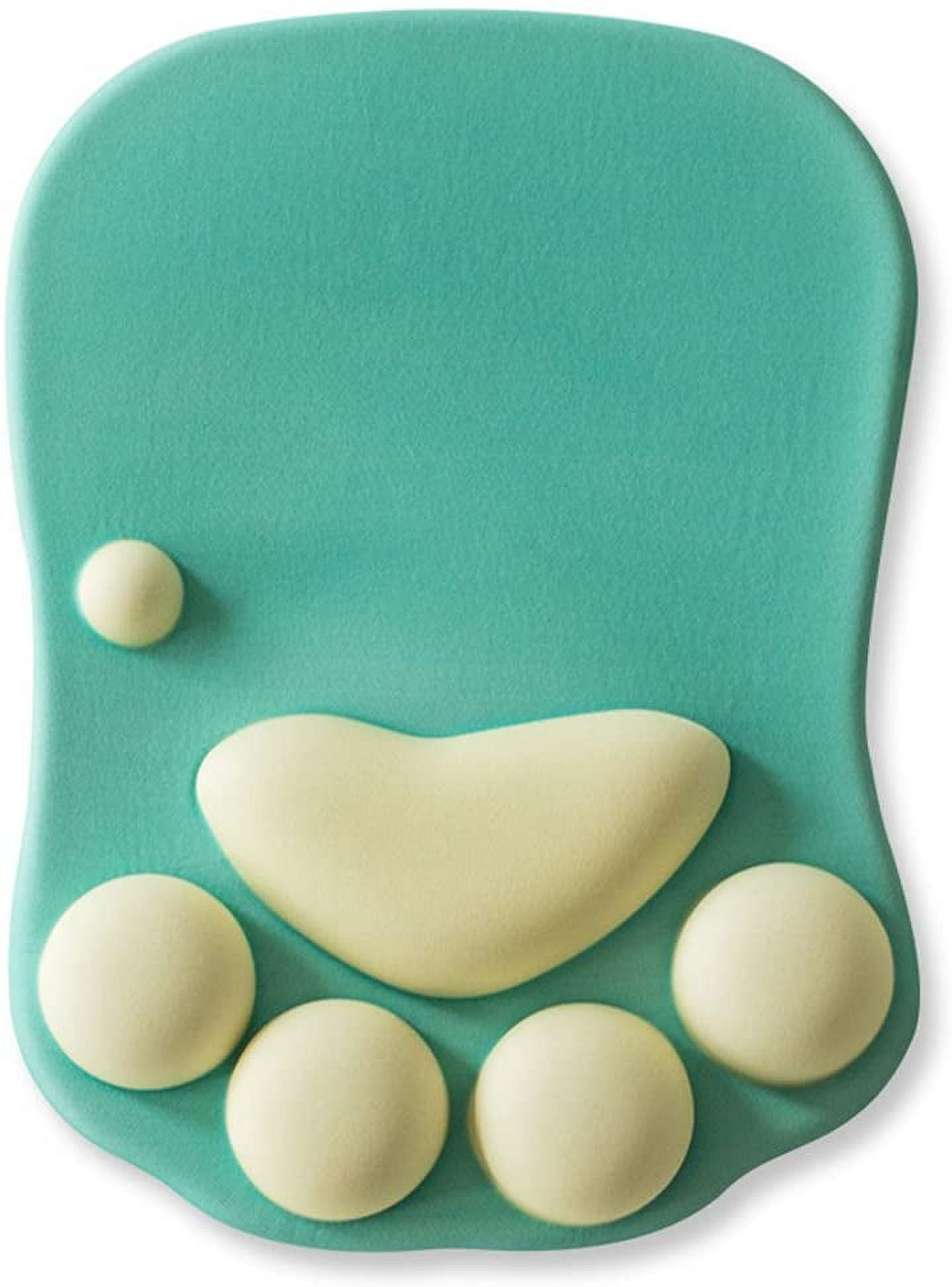 Cat Paw Mouse Pad with Wrist Rest Soft Gel Wrist Rest Pad Cute Design-cushioning and Comfortable Mouse Pad,Green