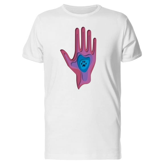 Cat Paw On Hand Tee Men's -Image by Shutterstock