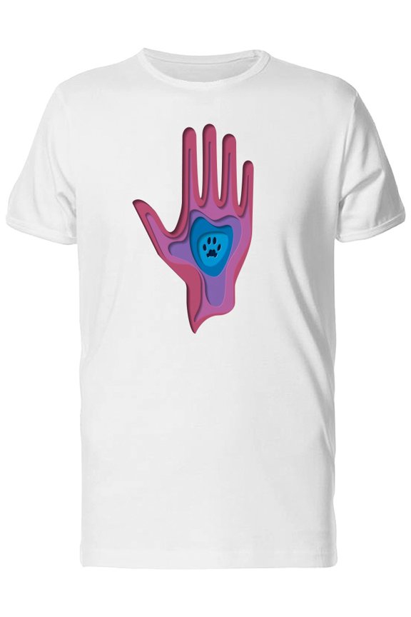 Cat Paw On Hand Tee Men's -Image by Shutterstock