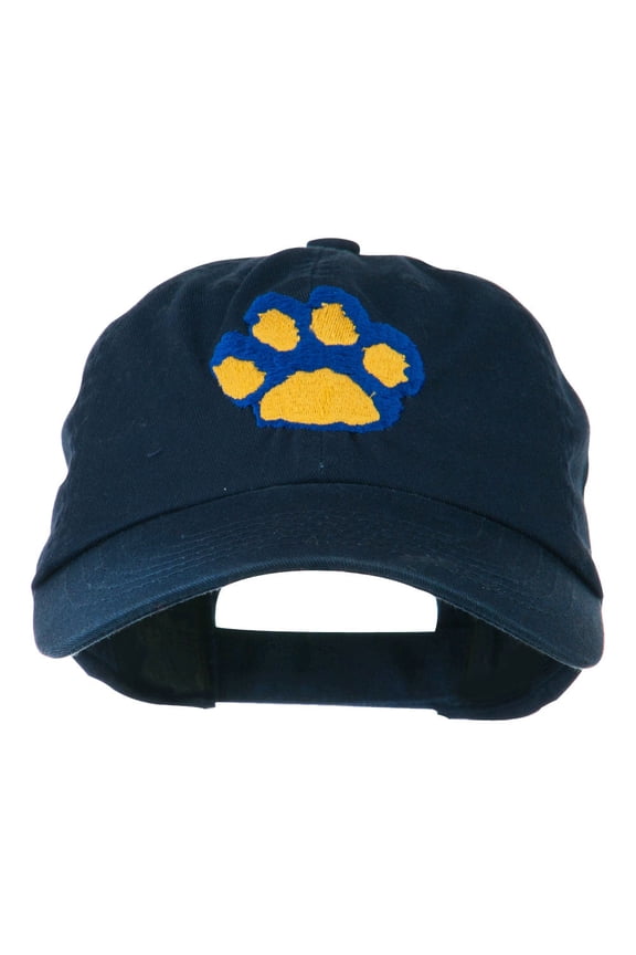 Cat Paw Pet Spun Washed Embroidered Cap - Navy OSFM