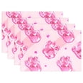 thumbnail image 1 of Cat Paw Pink and Diamond 12×18 inch Placemats Heat Resistant Washable Foldable Rectangular Placemats Set Decoration Indoor Outdoor for Kitchen Dining Table 4PCs, 1 of 8