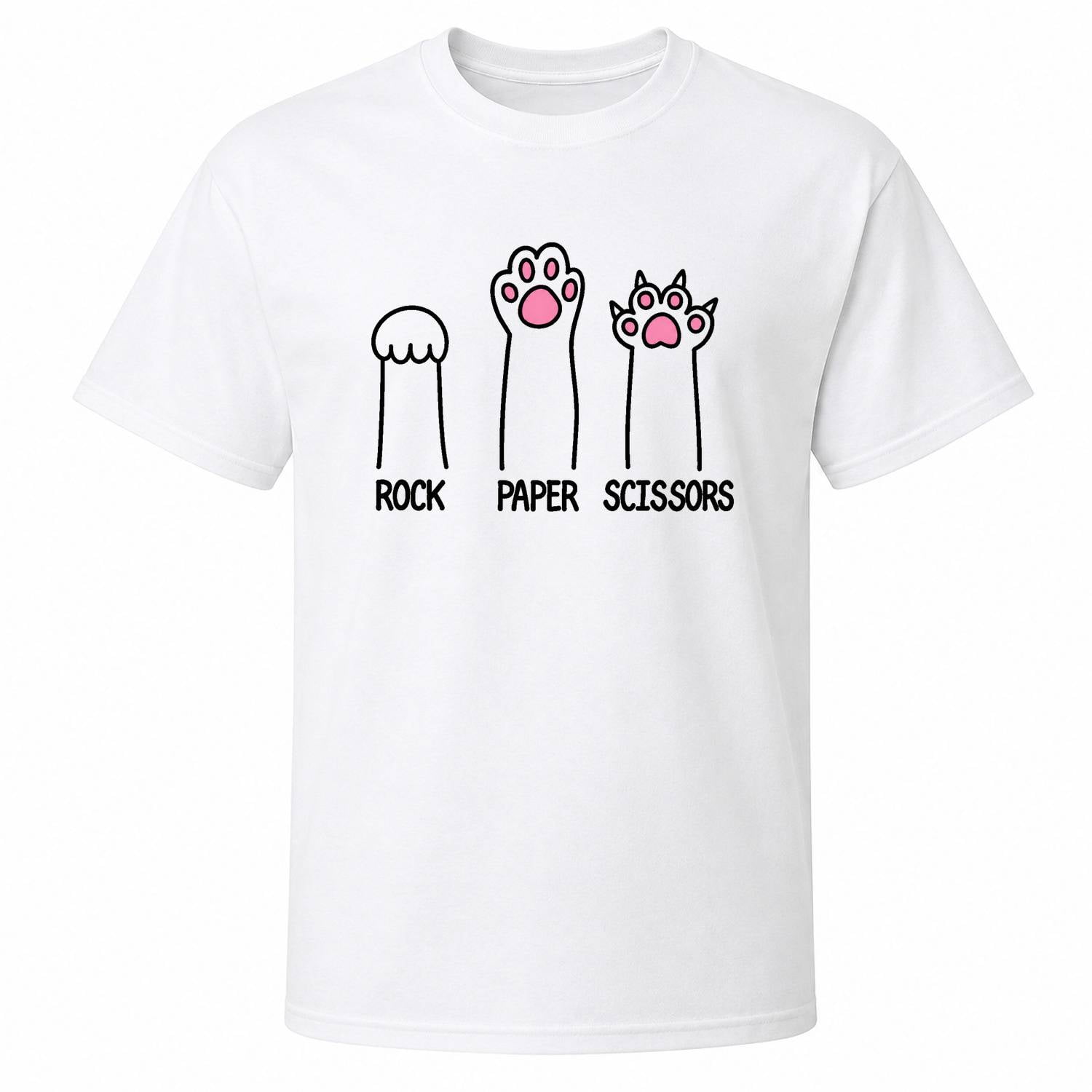 Cat Paw Rock Paper Scissors Graphic T-Shirt, Unisex Classic Fit, Cotton ...