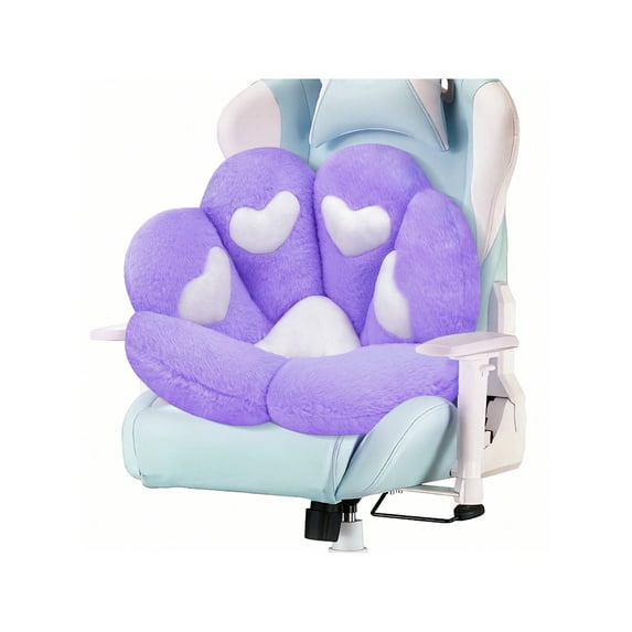 Cat Paw Shaped Plush Pillow Chair - Comfy Floor Seat For Gamer, Worker, And Girl - 28"X24" Cozy Lazy Cushion For Dining Room And Bedroom Decor - Black Color Gift Idea