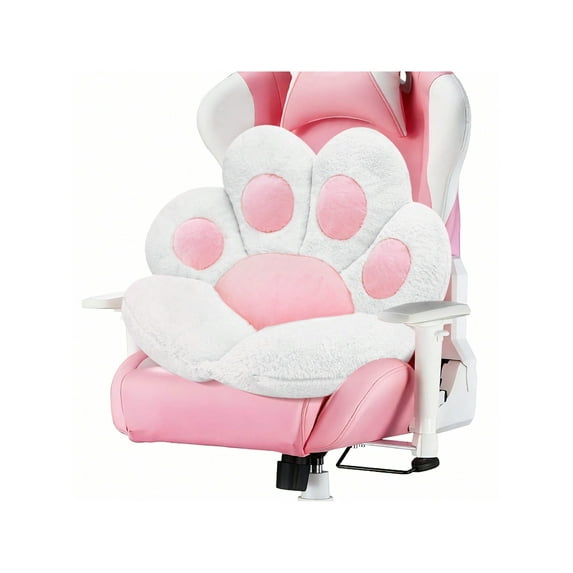 Cat Paw Shaped Plush Pillow Chair - Comfy Floor Seat For Gamer, Worker, And Girl - 28"X24" Cozy Lazy Cushion For Dining Room And Bedroom Decor - Black Color Gift Idea