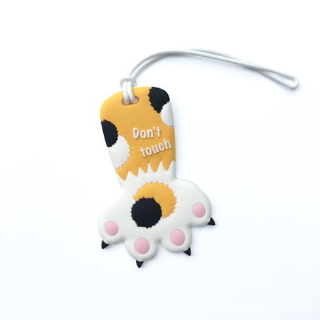 Cat Paw Silicone Luggage Tag Set – Waterproof Travel ID Labels for Suitcases & Bags, Cute Yellow Polka Dot Design, Durable Beach & Travel Identifier for Adults(RL 1 PC)