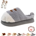 thumbnail image 1 of Cat Paw Slippers, 3D Cat Paw Cartoon Slipper for Women, Warm Fluffy Furry Winter House Cat Paw Slides for Indoor Outdoor, 1 of 8