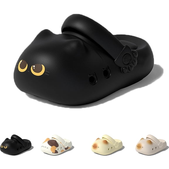 Cat Paw Slippers For Women Men, Cute Unisex Home Shoes With Anti-Slip Soles, Adjustable Heel Strap, Hollow Design, Easy Clean EVA Sandals