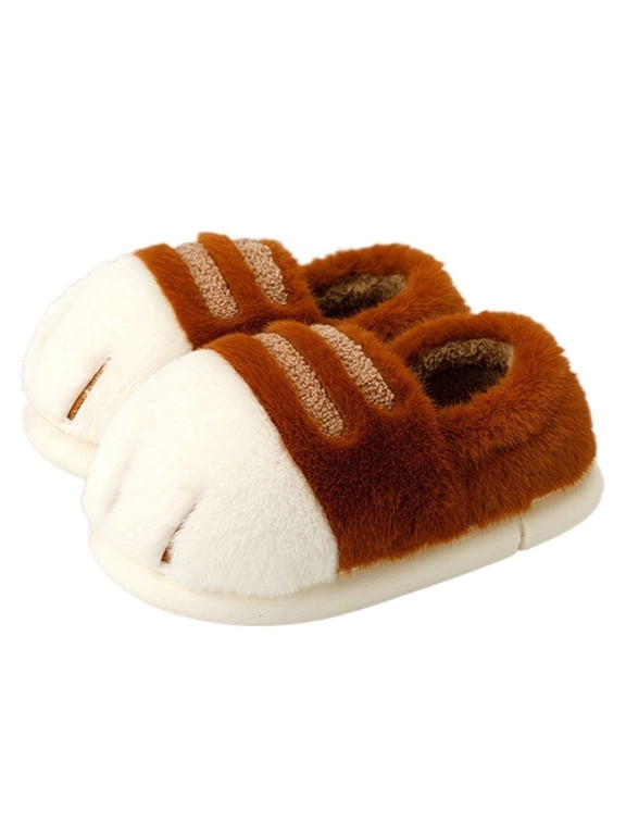 Cat Paw Slippers for Women, Cozy Cat Slippers,Cute & Cosy Cat Feet Slippers, Winter Warm Plush Cat House Slippers for House Indoor Outdoor