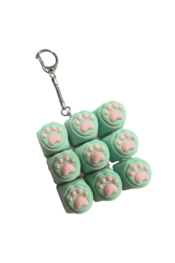 Cat Paw Sound Keyboard Keychain, Noise Maker Cat Paw Fidget for Adults, Keyboard Clicker Portable Anxiety Relief Sensory Tool, Cool Fidgets