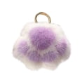 thumbnail image 1 of Cat Paw Squeeze, Cat Keychain, Key Rings for Car Keys, 3X3 In, Lavender Off-White, Faux, Gold Keychain Clip, Daily Accessorizing, Handbag Decoration, 1 Pc, 1 of 7