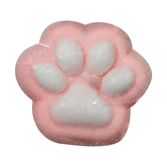 Cat Paw Squeeze Decoration, 4.7in Slow Rebound Hand Decoration, Textured Stress Relief Tool, Soft Paw Shape Fidget, Perfect for Office Use,Pink