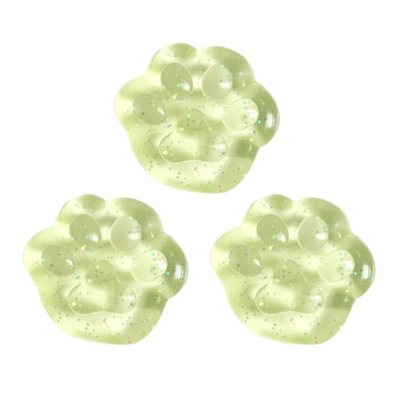 Cat Paw Squishies Stress Toys, 3PCS Glitter Slow Rising Taba Squeeze Toys, 4cm/1.57in Portable Anxiety Relief Fidget Toys for Adults & Kids Birthday, Party, Graduation, Classroom Rewards