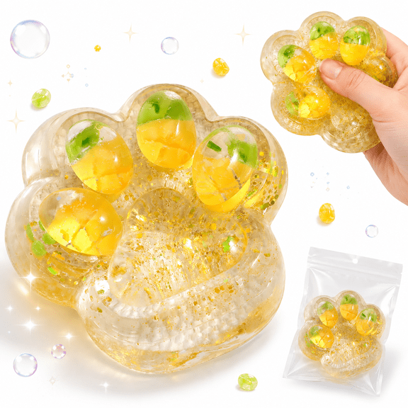 Cat Paw Squishy Toy, Jelly-Style Slow Rebound Paw Squeeze Toy, Cute Soft Fidget Toy for Tactile Play, Desk Decor, Collection and Gift