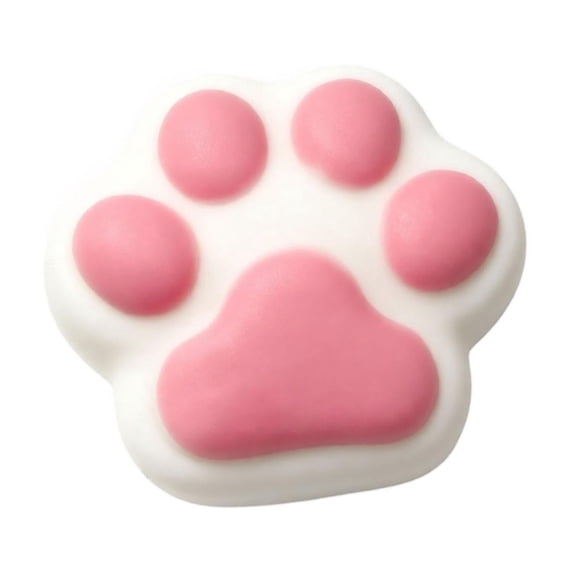 Cat Paw Squishy Toy with Slow Rising Design, Single Pack, White with Pink Pads, for Relaxation