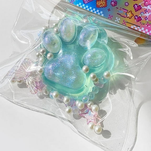 Cat Paw Squishy Toys, Handmade Taba Squishy Big Cat Paw Silicone Squeeze Toys, Furry Cat Paw Squishy Toys for Stress Relief Fidget Toys