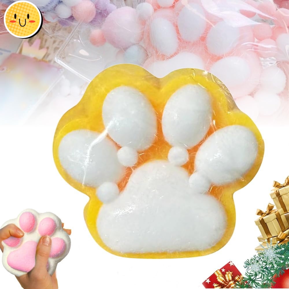 4 Stück Squishy Cat Paw Stressbälle - Weiche Anti-Stress Spielzeuge Katzenpfoten