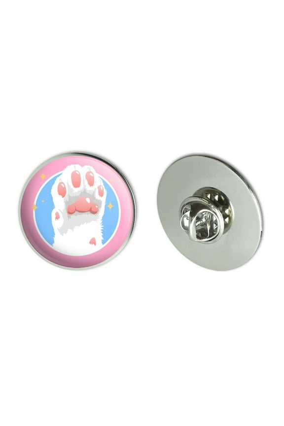 Cat Paw Toe Beans with Cute Sparkles Metal 1.1" Tie Tack Hat Lapel Pin Pinback