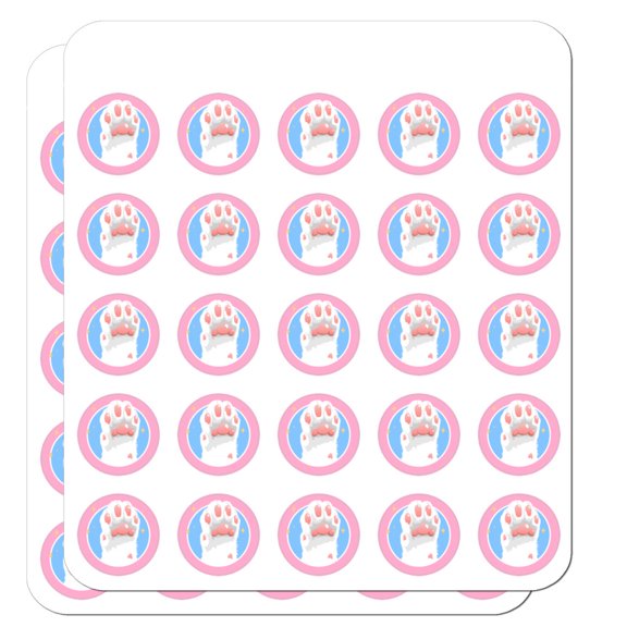 Cat Paw Toe Beans with Cute Sparkles Planner Calendar Scrapbooking Crafting Stickers