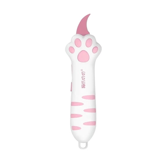Cat Paw Utility Knife Retractable Box Cutter Compact Carton Opener with Protective Slide Lock Handle for Home Office