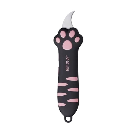 Cat Paw Utility Knife Retractable Box Cutter Compact Carton Opener with Protective Slide Lock Handle for Home Office
