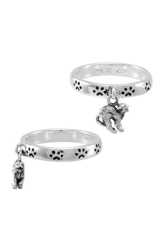 Cat Pawprint 925 Sterling Silver Ring Fine Kitty Animal Totem Jewelry