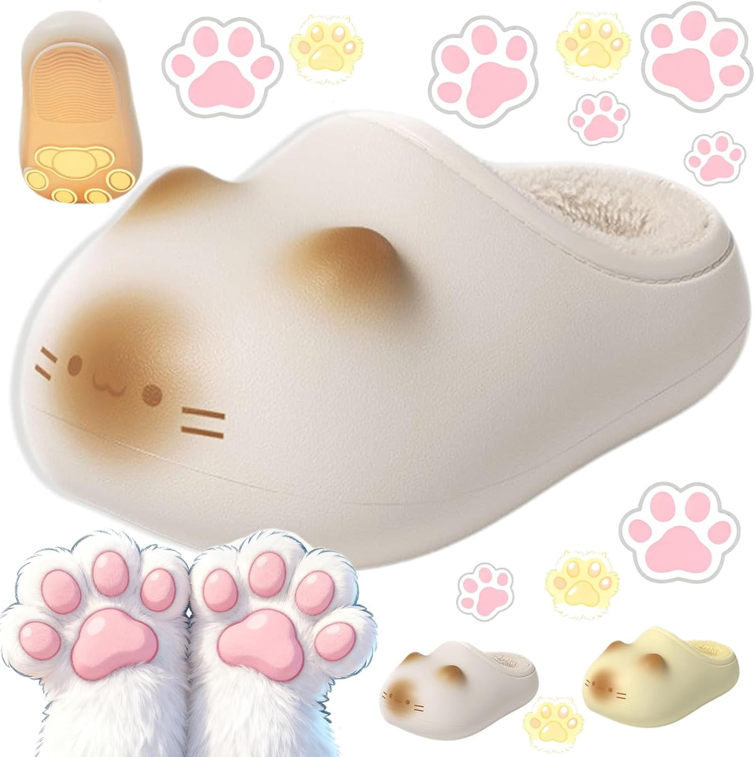 Fluffy Plush Cat Paw Slippers – Gadget For Hoe, 45% OFF