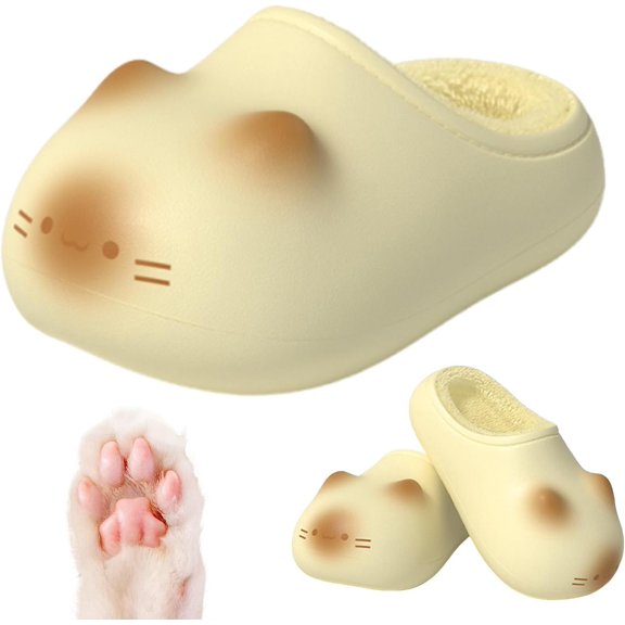 Cat Paws Footprints Height Increase, Cat Paw Slippers With Fluffy Plush Fleece Design, Non-Slip Indoor Shoes For Winter Wear And Girls Gift Idea