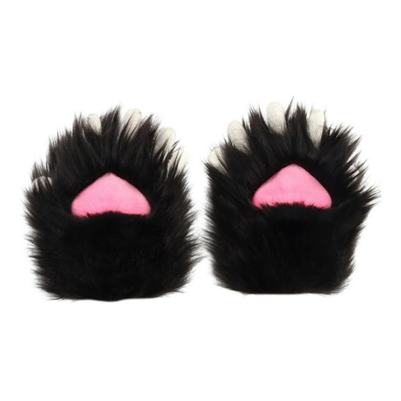 Cat Paws Gloves Cosplay Kitten Claw Simulated Plush Handwear Soft Material for Stage Performance Girls