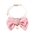 thumbnail image 1 of Cat Pearl Collar with Elegant Bow Tie, Adjustable Polyester Necklace, Suitable for Indoor Cats & Small Dogs, Party & Daily Wear, 1 of 5
