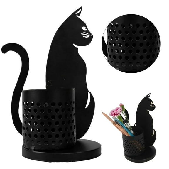 Cat Pen Holder Cute Pen Holder Metal Pen Cup Holder Pen Holder For Cat Enthusiasts From Desk To Middle Desk Pencil case
