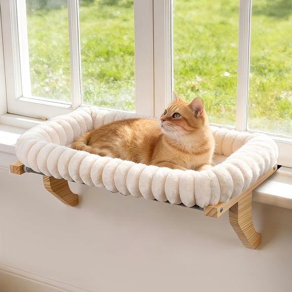 Cat Perch White Medium Window Sill Use