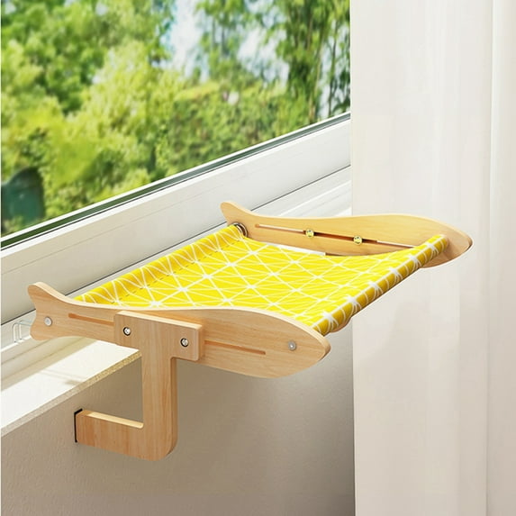 Cat Perch for Window Sill,Orthopedic Hammock Design with Premium Hardwood Frame - Cat Window Seat for Cats and Kittens