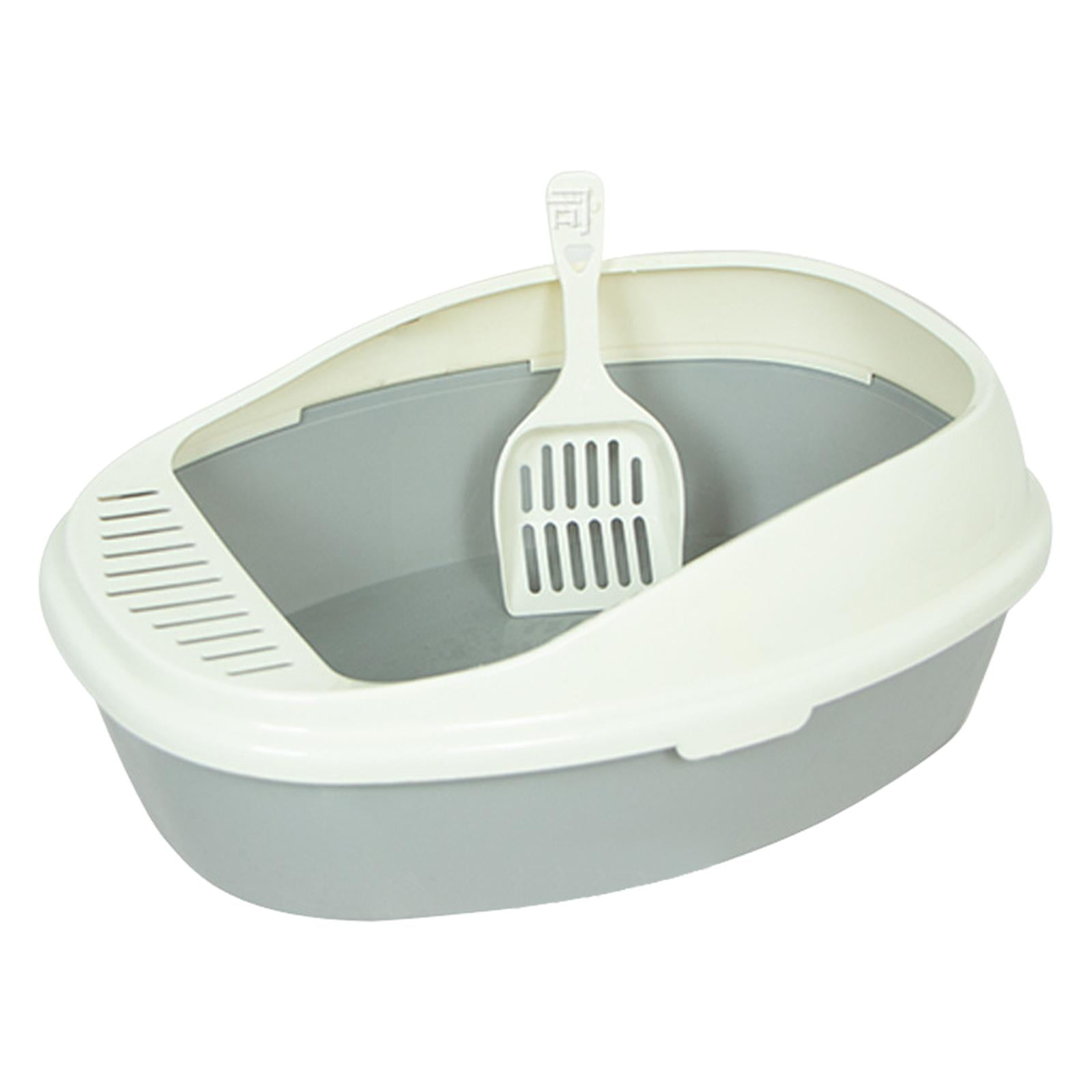 Cat Pet Litter Tray Portable Semi Closed High Sided Pet Bedpan Easy to